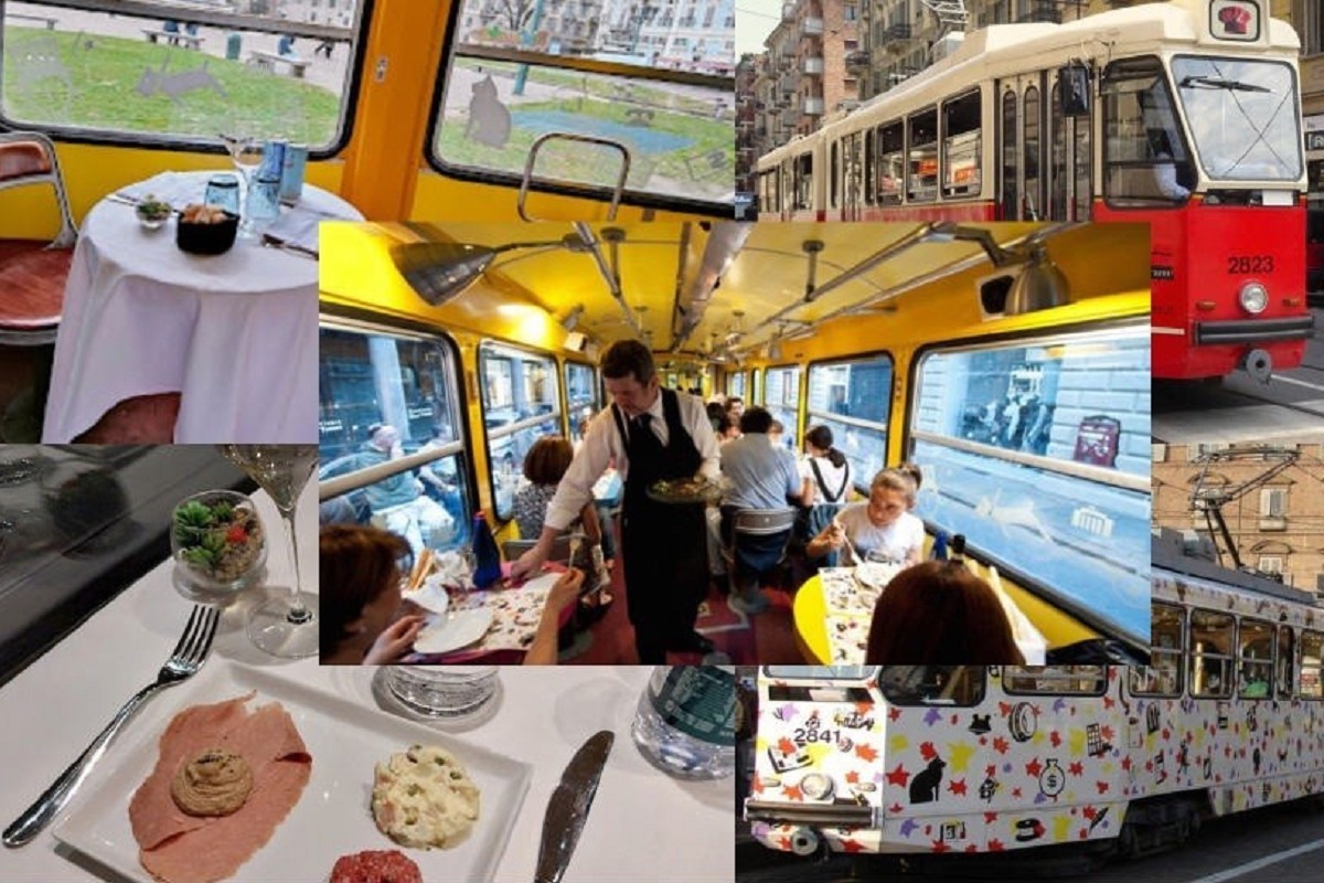 Pranzo a bordo di un tram storico a Torino